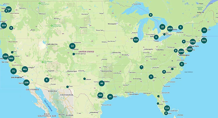 Number of  Go locations in the USA in 2023